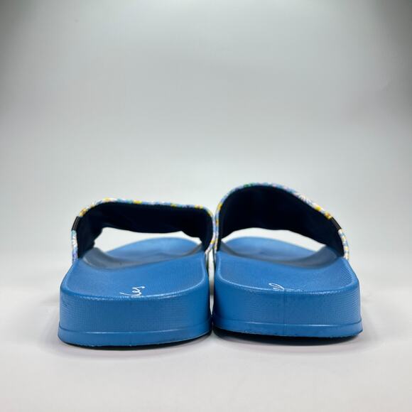 Joules Poolside Slide Blue Ditsy Floral Slip On Summer Sandals Women's Size 10 - Picture 5 of 8